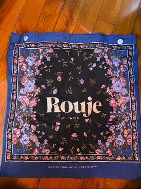 Rouje Blue and Black Floral tote